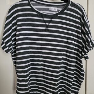Maurices Black and White Striped Short Sleeve Tee